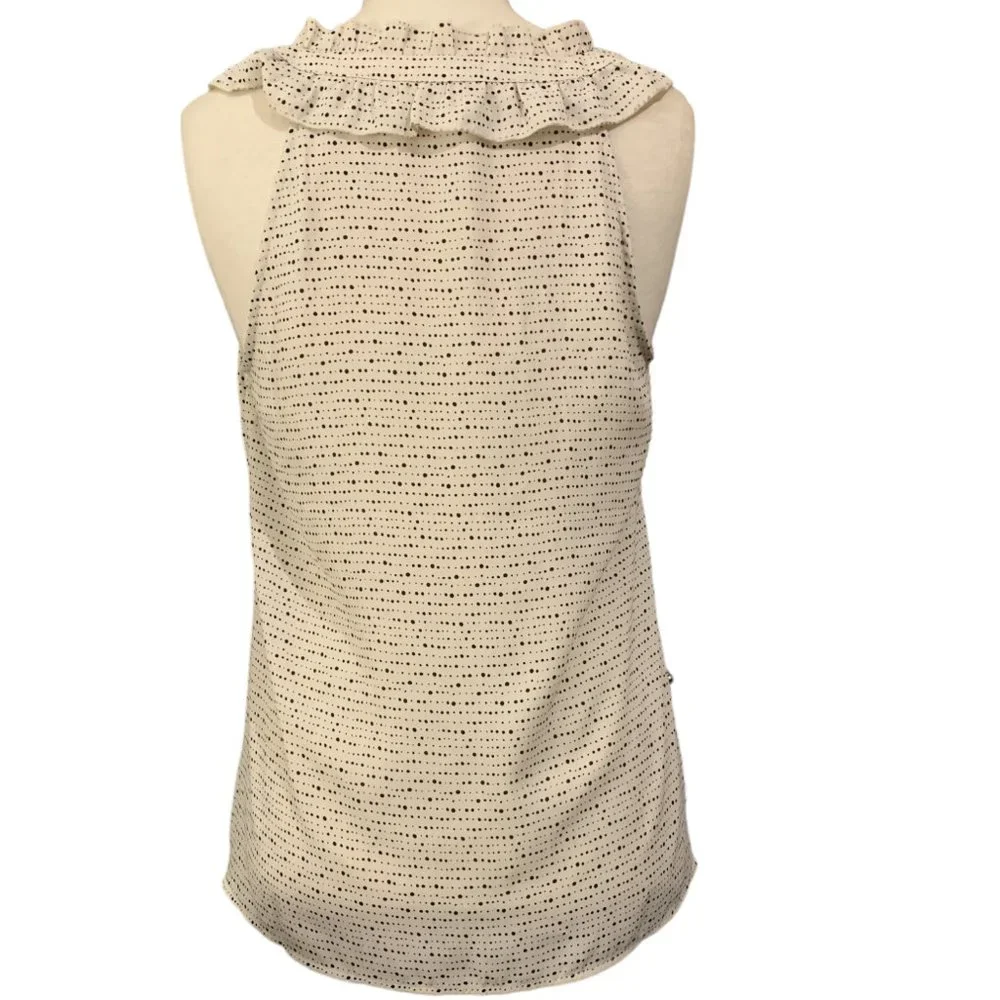 Cabi Morse Code Sleeveless Ruffle Neck - Picture 4 of 8